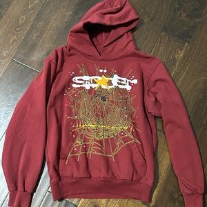 Authentic Sp5der Maroon Hoodie